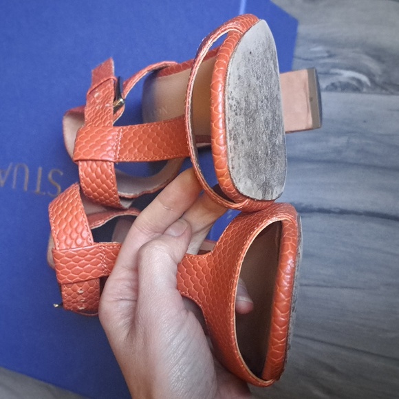 Halston Heritage, leather pumps, orange, sz7 - Picture 5 of 5